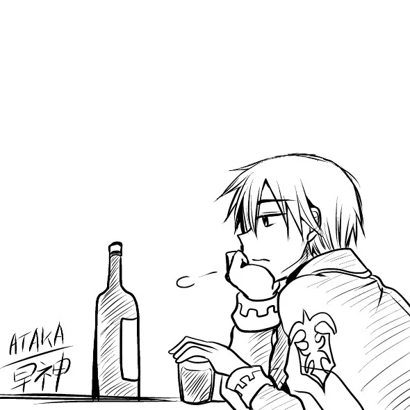 ※趣味用のらくがき。
連載始めてから「俺は連載作家なんだ!!」と自分に言い聞かせて焼酎を「いいちこ」へランクアップさせた。 