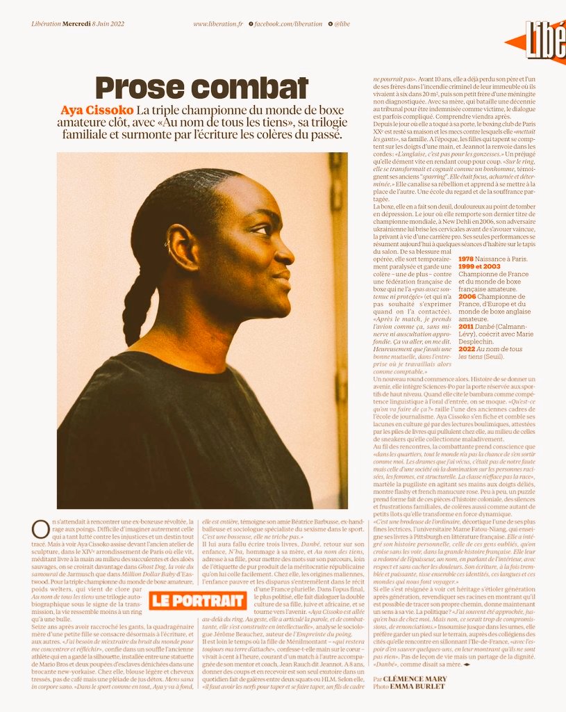 SamDeghout's tweet photo. Si quelqu'un symbolise la résilience c'est bien @AyaCissoko ,chaque fois que l'arbitre de la vie fait le décompte jusqu'à 10 , elle se relève plus déterminée que jamais . #ProseCombat pour une Mc Solaire qui ne résout pas à subir un sombre destin .
🖋️ @ClemenceMary https://t.co/cGwYFlIU62