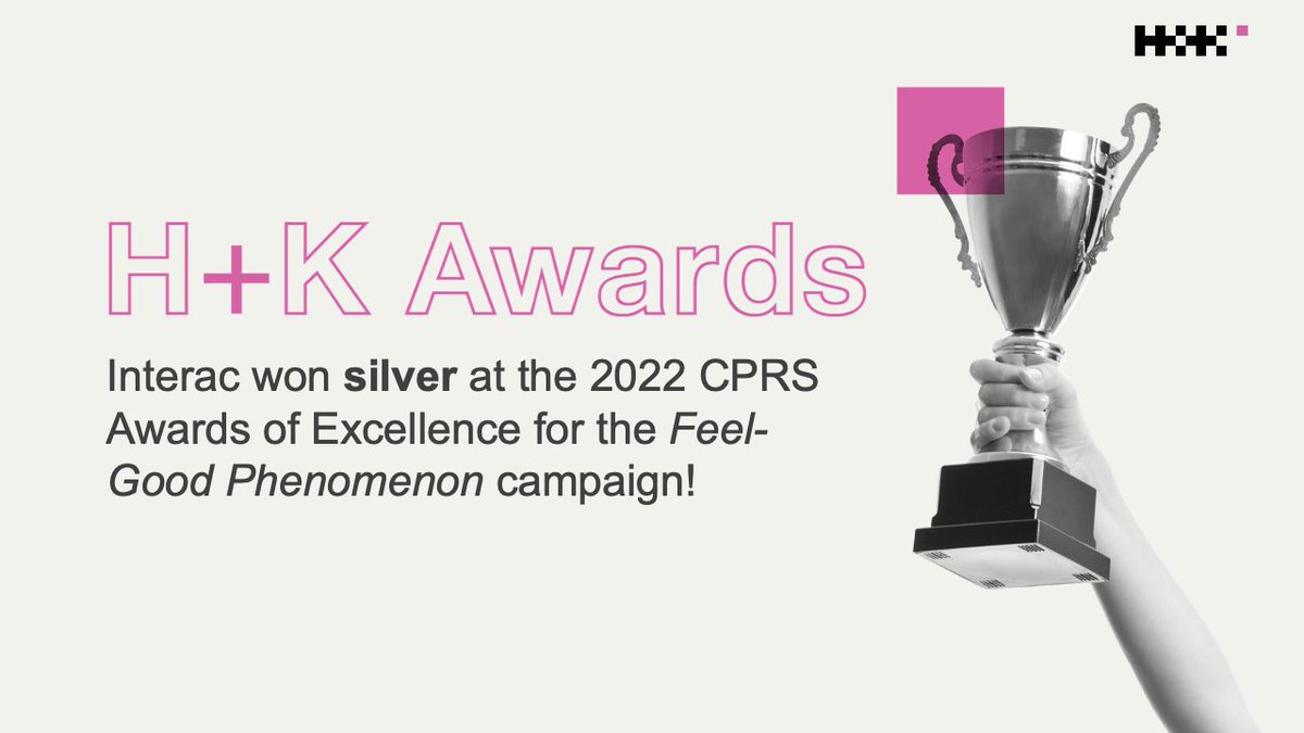 hk_canada's tweet photo. Congratulations to #HKclient @INTERAC on your silver award win from the @CPRSNational Awards of Excellence! The Feel-Good Phenomenon campaign explored the role of feel-good spending in the lives of Canadians through a national behavioural science program. #InLife https://t.co/hdCM8Ex1mQ
