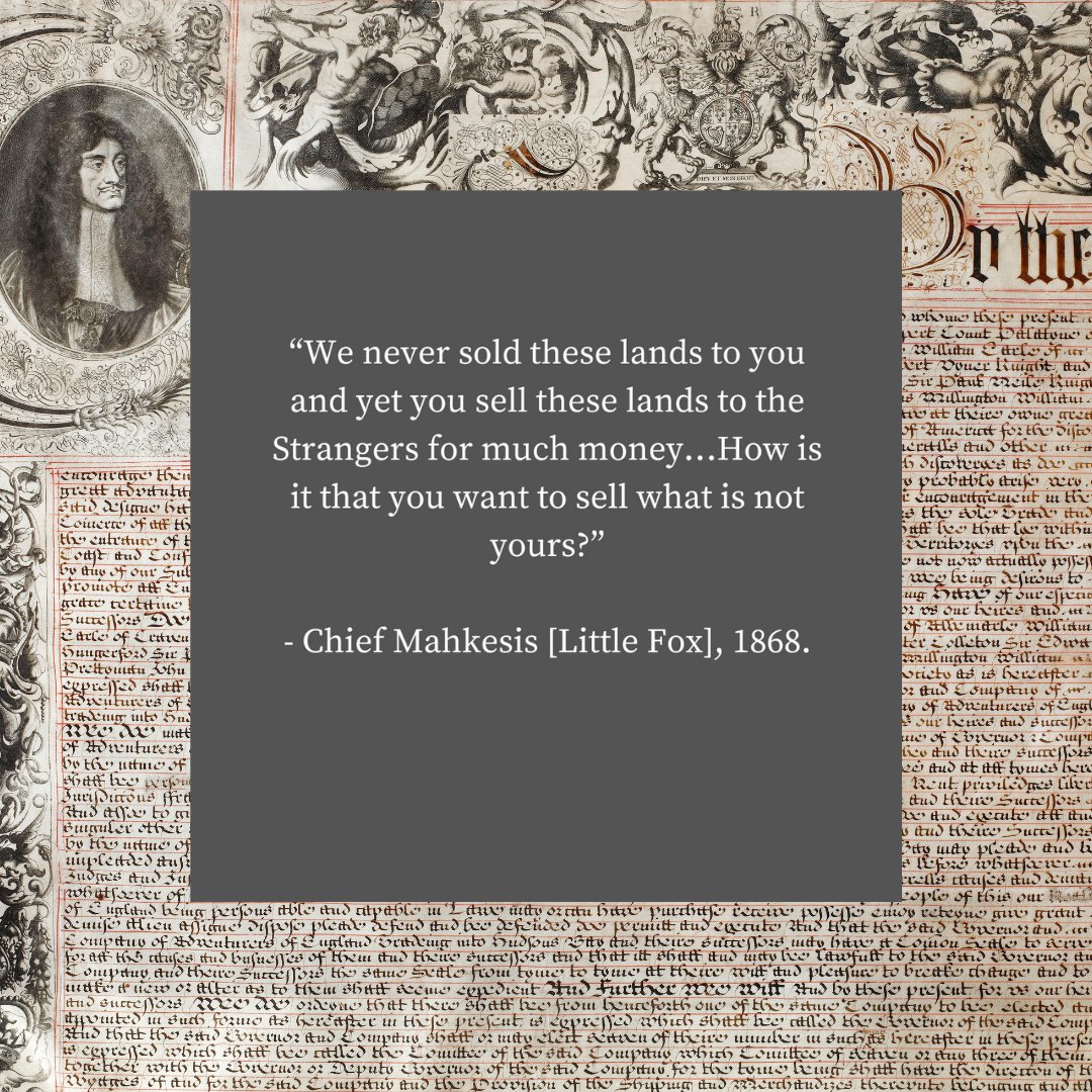 HBCHeritage's tweet photo. Exploring the #complexlegacy of the Royal Charter of 1670 - it established the framework for HBC’s governance, provided it with exclusive trading and land rights to the Hudson Bay watershed, but did so without the consent of Indigenous Peoples calling this land their home #NIHM https://t.co/qf9UTnYaGD
