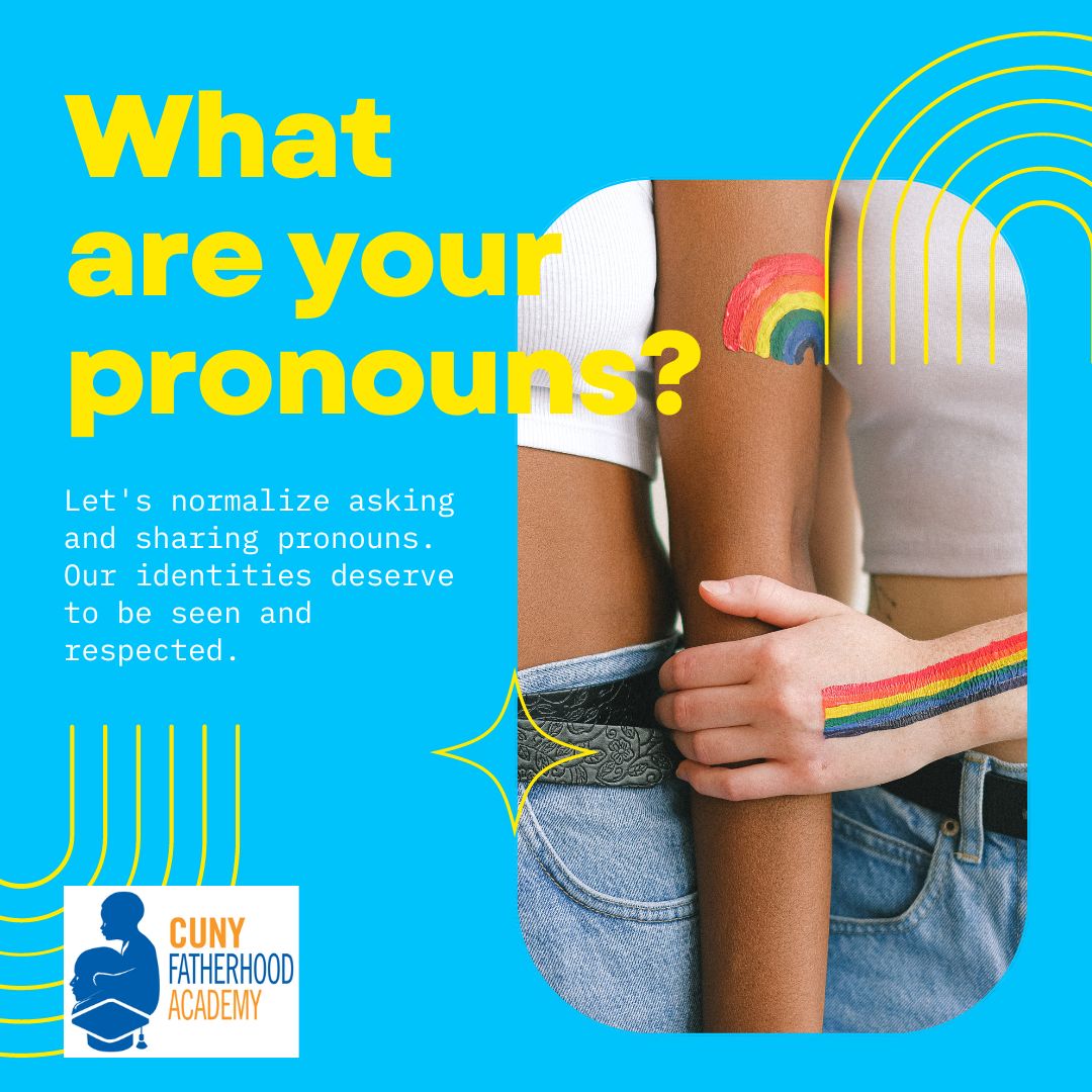 Celebrating pride month!! Let's normalize asking and sharing pronouns. Our identities deserve to be seen and respected.