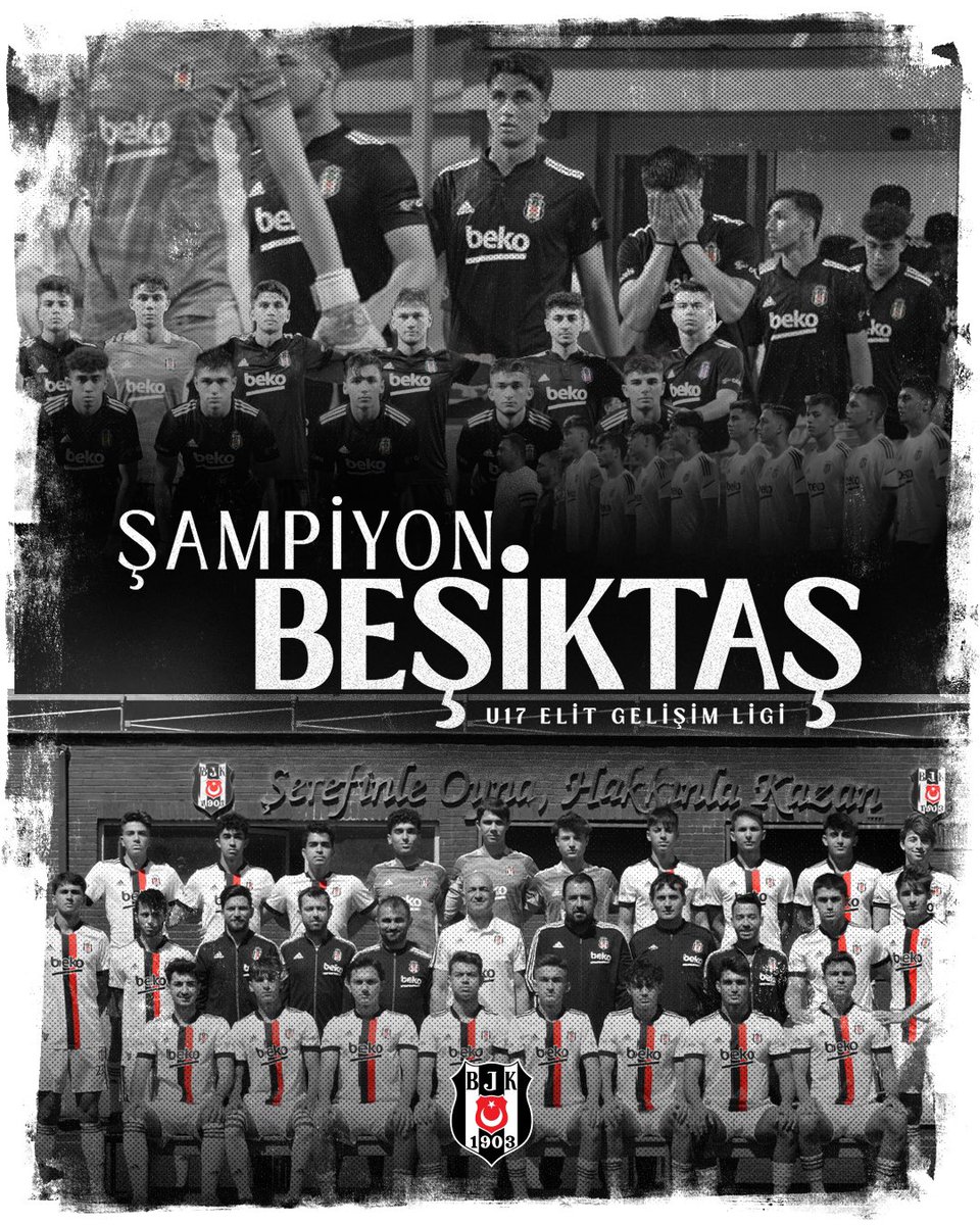 BjkAkademi's tweet photo. 2021-2022 Sezonu U17 Elit Gelişim Ligi Şampiyonu Beşiktaş! 🏆🦅

#GeleceğinKartalları 🔥 https://t.co/G7oY34cLYU