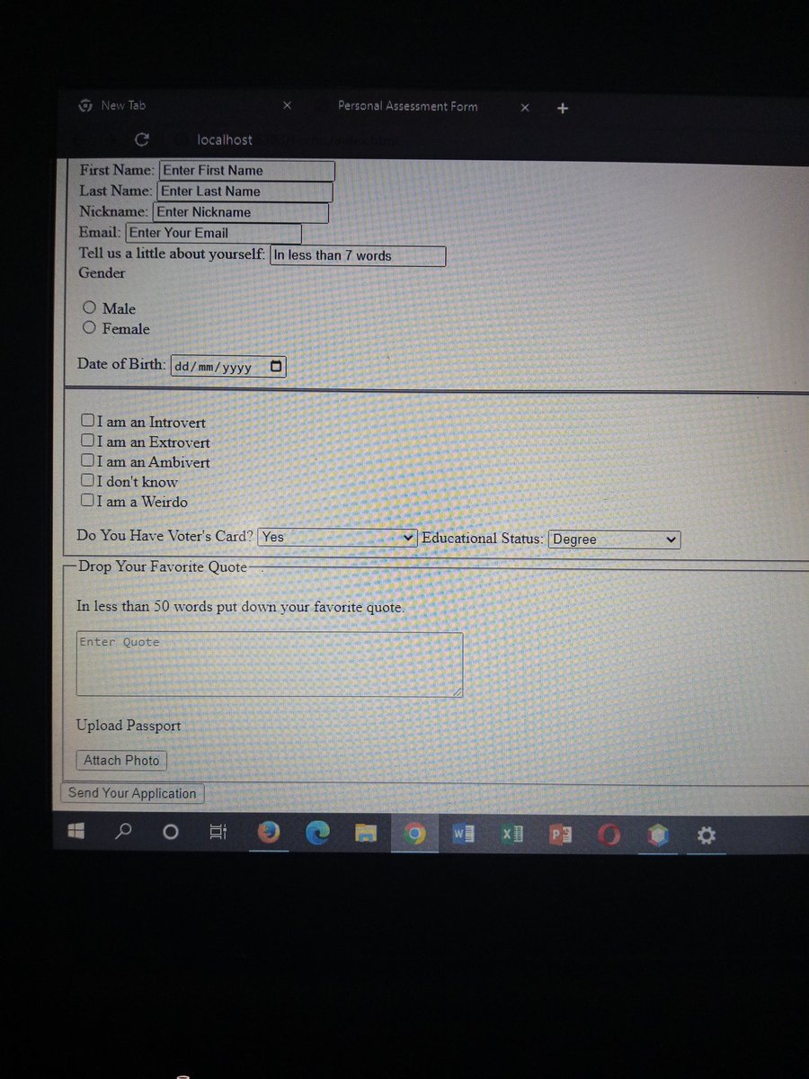 johnneyl1's tweet photo. Day 35
Html only... Css next
#90DaysOfCode
#dev_careers
#Laptops4Developers
#Progate https://t.co/4HKT5rLqLl