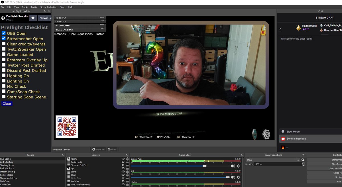 phlare's tweet photo. I mentioned a while ago my idea of a  "preflight checklist" for #OBS and it really got my gears grinding, so last night I finally implemented it, using #codepen and a custom dock. 

check it out!  Instructions follow.

#streamertips #twitchaffiliate #streamers #obstips

(1/?) https://t.co/bCTtgbdh37