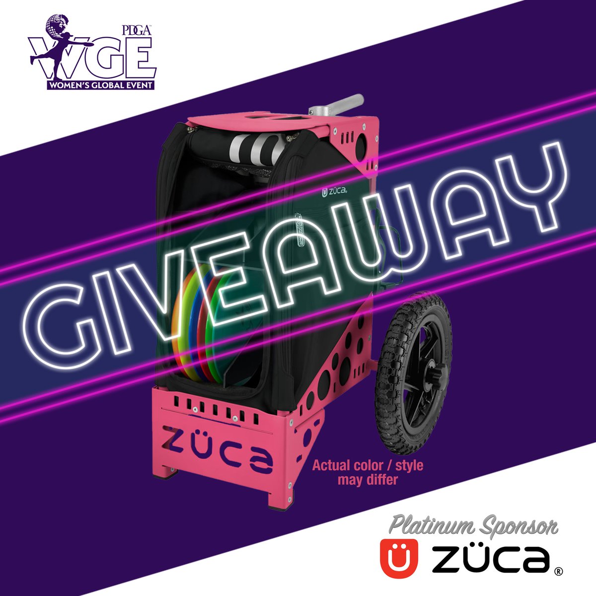 .<a href="/zucainc/">zucainc</a> — platinum sponsor of <a href="/PDGA_WGE/">PDGA Women's Global Event</a> — has generously donated an additional Zuca cart for us to give away. 🎉

Simply sign up for a WGE division and you will be entered to win!

🔗 Visit PDGA.com/women to find an event!

#discgolf #growthesport #2022WGE