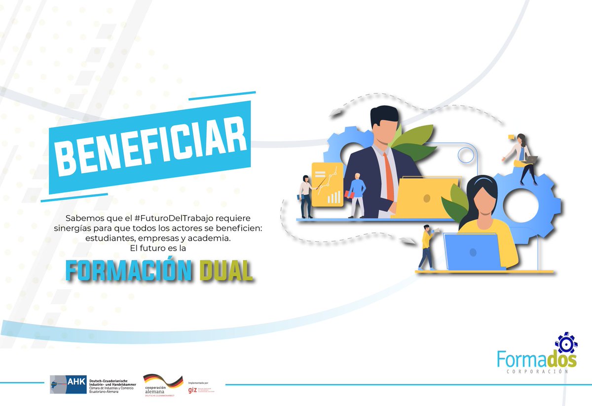 🔍🇪🇨🔝 En el #FuturoDelTrabajo, la #FormaciónDual será clave para adaptar a los profesionales a sus entornos en el menor tiempo posible, ayudando a incrementar la productividad de las #empresas.

👷👷‍👩‍🎓🧑‍🎓 El desarrollo, a través de la #Educación, es nuestro compromiso.