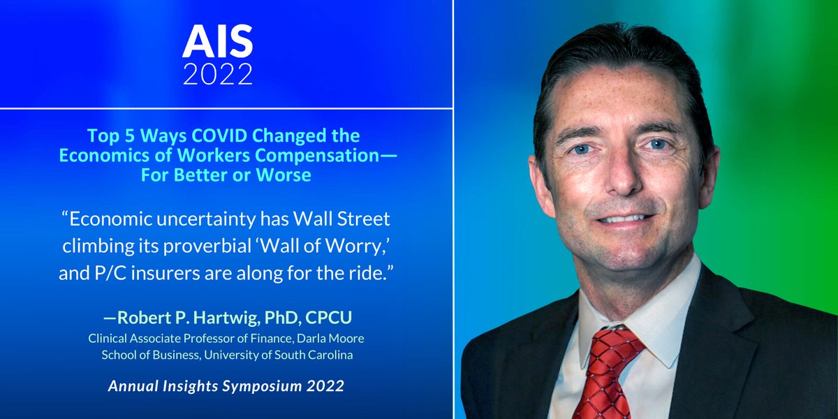 NCCI's tweet photo. Watch @Bob_Hartwig at #ncciAIS, as he provides a high-speed journey through the ongoing effects of the #pandemic, the resulting inflationary pressures, the ensuing labor shortage, and the lasting effects on our #workercomp system. https://t.co/hJcrqIcBNF @MooreSchool https://t.co/ytRBdg0cwX