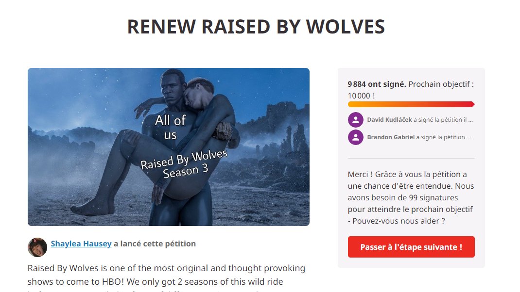 CampaignRRBW's tweet photo. Guess what friends! We're hitting 10k in no time. The momentum for the hashtags and the daily interactions seems to be growing. We just got to keep fighting!

#RenewRaisedByWolves
#SaveRaisedByWolves https://t.co/CSnzvmheuY