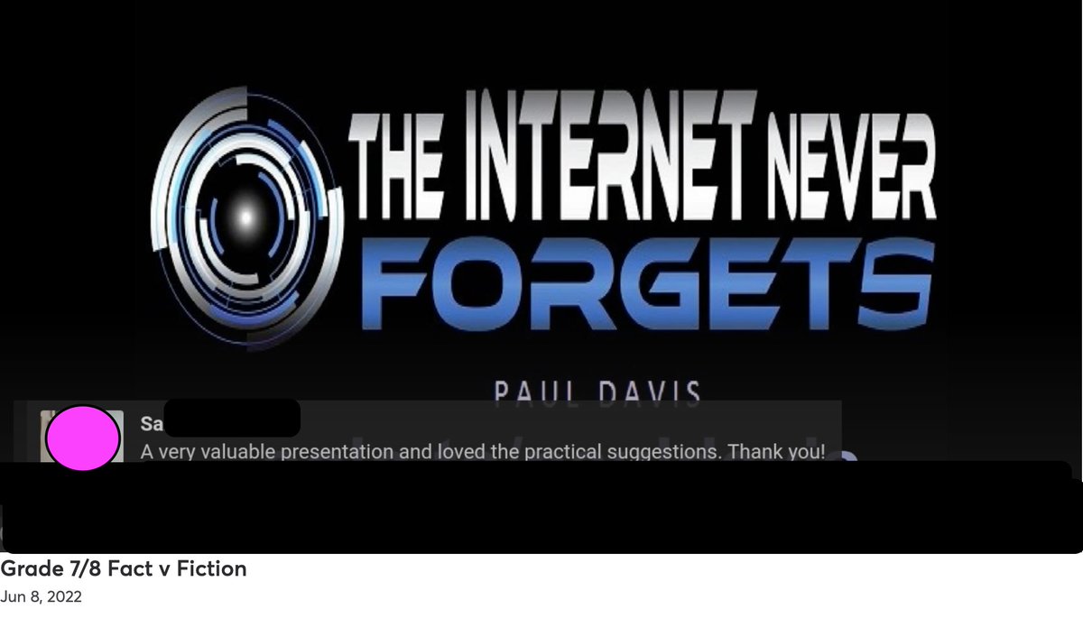 <a href="/doonwrdsb/">Doon Public School</a> <a href="/wrdsb/">Waterloo Region DSB</a> 
Thank You Grade 7/8s
Staff - thanks for your kind words.

#onlinesafety #socialmedia #privacy