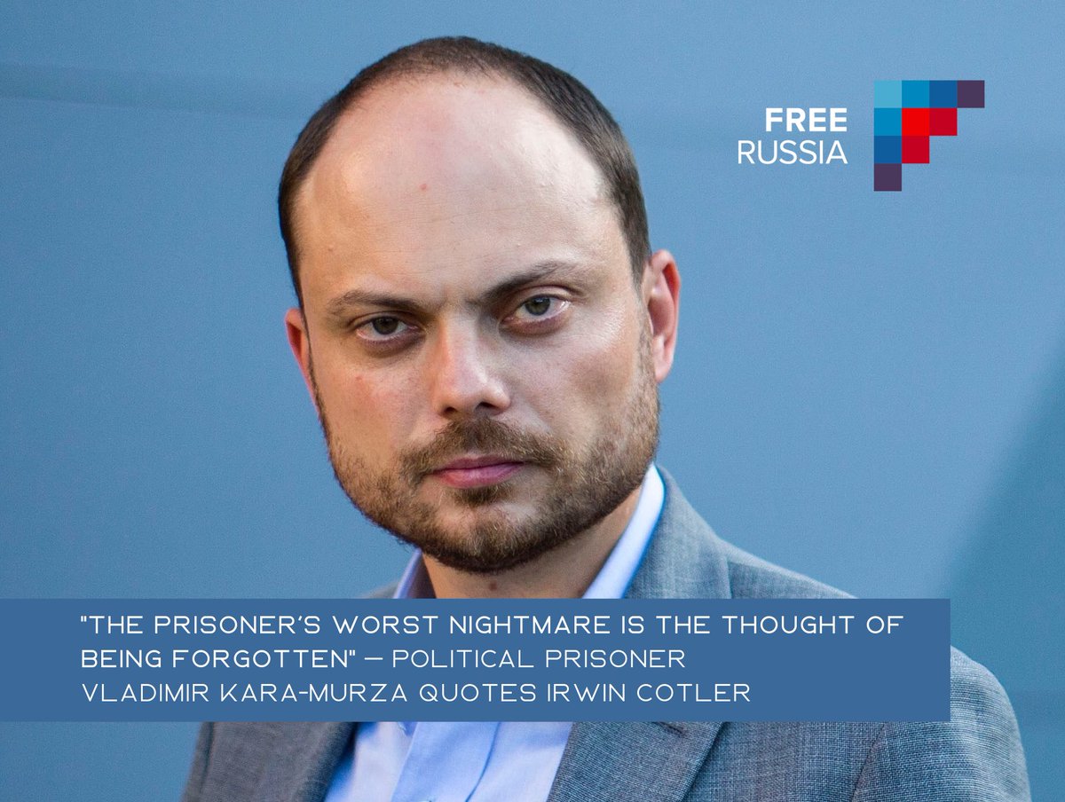 “The prisoner’s worst nightmare is the thought of being forgotten,” — Kremlin critic &amp; political prisoner <a href="/vkaramurza/">Vladimir Kara-Murza</a> quotes <a href="/IrwinCotler/">Irwin Cotler</a> in his courageous op-ed for <a href="/washingtonpost/">The Washington Post</a>. The world will never forget until all political prisoners are free.

🔗wapo.st/3MAgPgn.