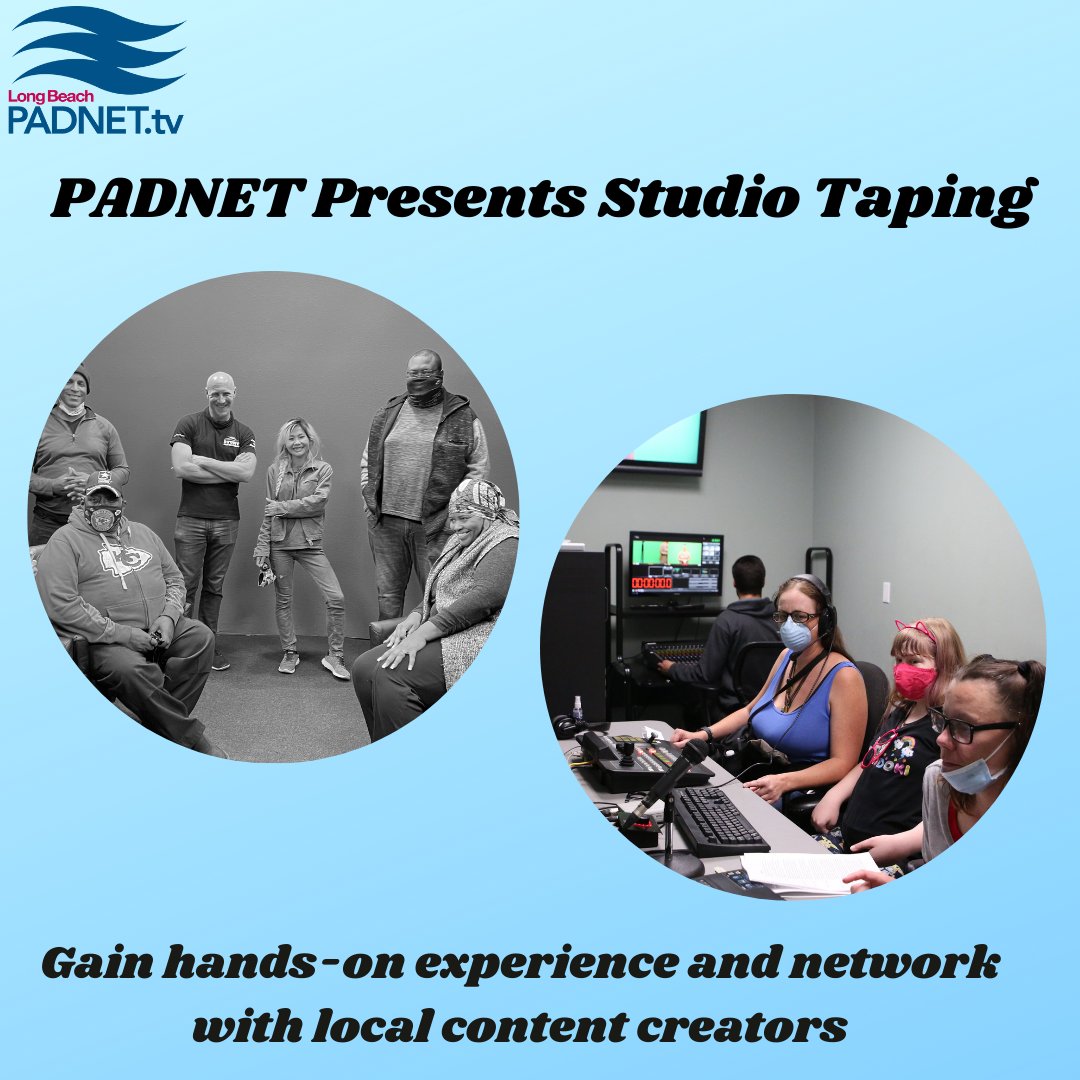 padnet_tv's tweet photo. Join us as we tape our next PADNET Presents on June 16th! It's a great way to get some experience filming in professional studio. Click on the link👇below to RSVP. @padnet_tv is a program of @LongBeachCAP
https://t.co/a8q2QkvW81
.
.
#PADNET #film #studio #camera https://t.co/cMvgestPNC