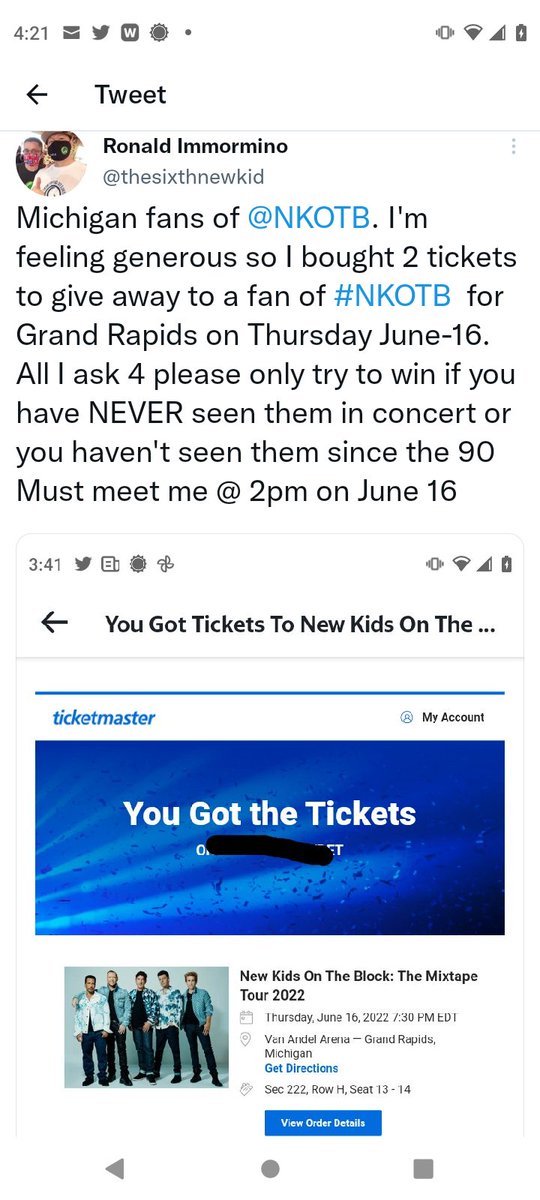 Ronald Immormino (@thesixthnewkid) on Twitter photo <a href="/NKOTB/">New Kids on the Block</a> fans please RT this. I'm giving away free tickets to the Grand Rapids, Michigan show.. I'll pick a winner Monday night or Tuesday. <a href="/NKOTB/">New Kids on the Block</a> fans please RT this. I'm giving away free tickets to the Grand Rapids, Michigan show.. I'll pick a winner Monday night or Tuesday.