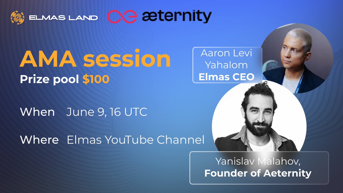 Elmas_land's tweet photo. ⚡️⚡️Attention Elmas community⚡️⚡️

Tomorrow, @Elmas_land will host an AMA session with @aeternity

🗓When: June 9, 16 UTC
💵Reward pool: $100 USDT
📍Venue:  https://t.co/mGGE9FbHxl

Come up with interesting Qs and get rewarded if YOUR question gets chosen🤑 https://t.co/MqAwQlr1jZ