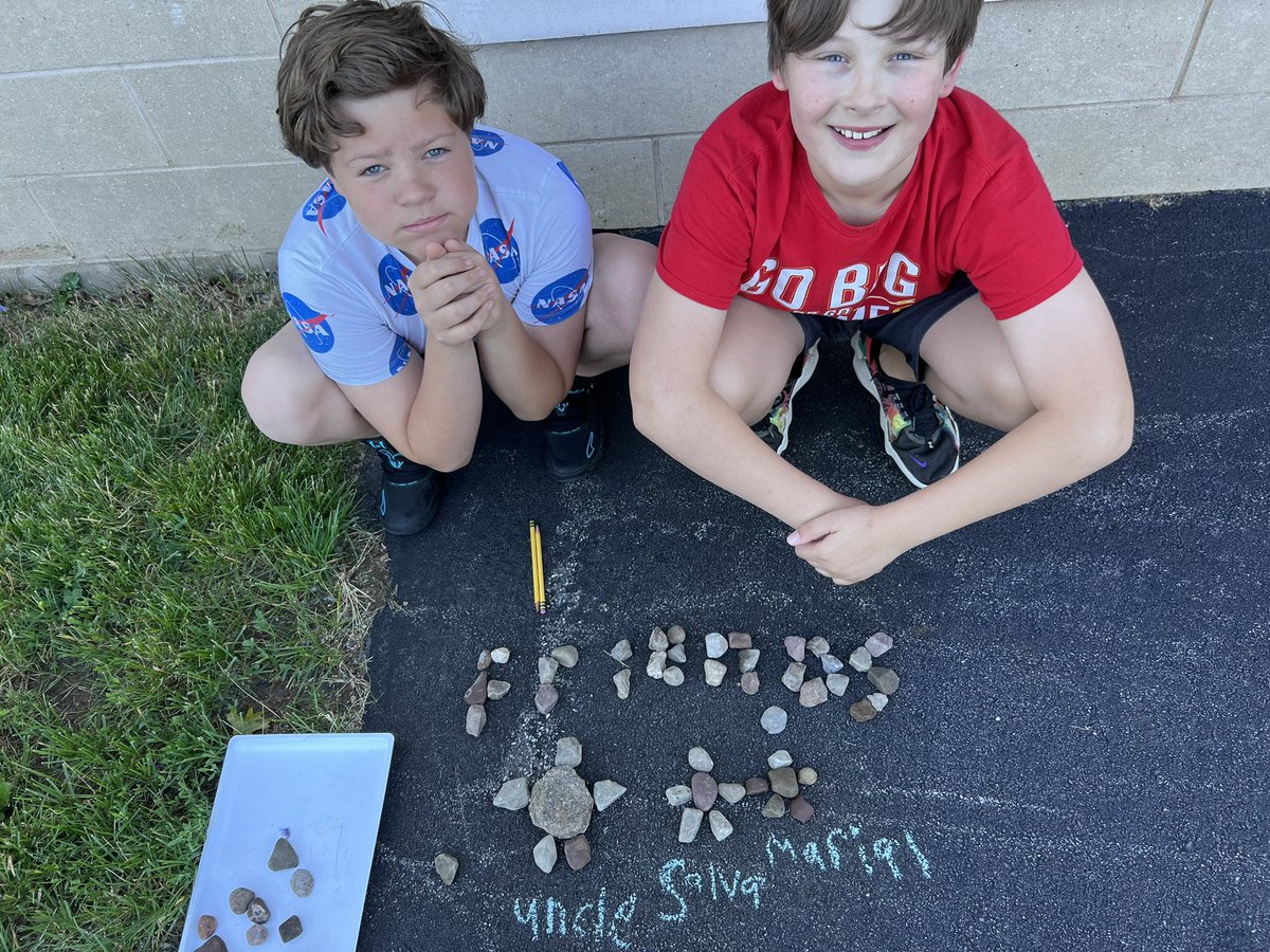 Lisa_Dorofy's tweet photo. Today rocked…literally!  We created scenes from A Long Walk to Water from rocks similar to the art found in the book Stepping Stones. https://t.co/6GWJn6xs7e