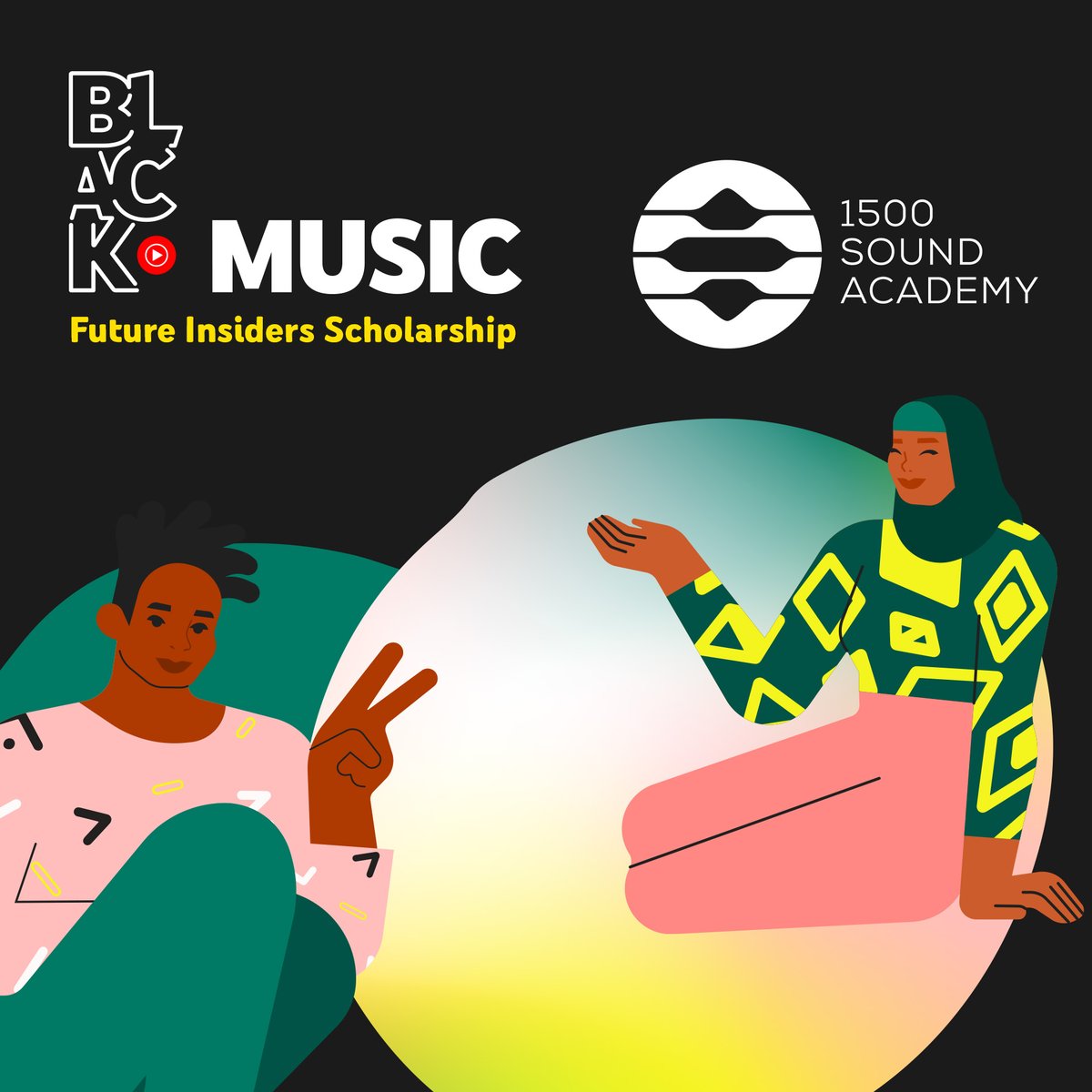 Through the #YouTubeBlack Music Future Insiders Scholarship we are giving away 10 full ride scholarships to our Live Online Music &amp; Industry Fundamentals Program. Apply by July 24th at bit.ly/3a9Wy3D! 
#1500SoundAcademy #scholarship #youtube