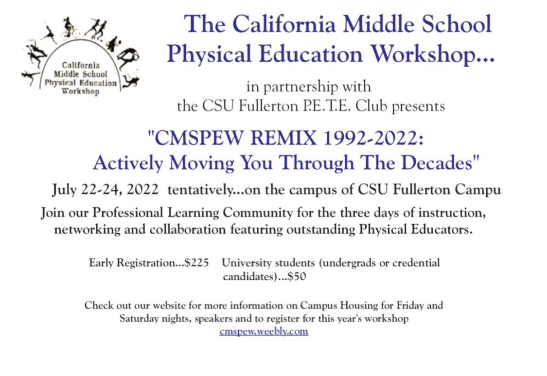 California Middle School P.E. Workshop tweet media