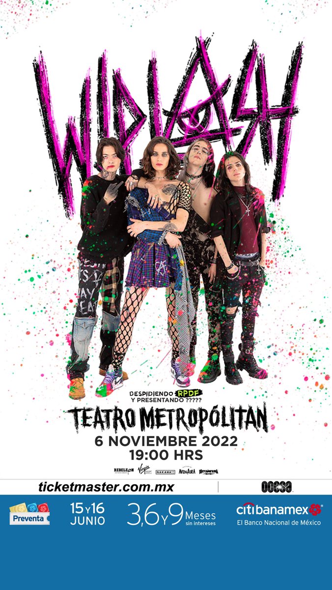 Wiplash_oficial's tweet photo. CDMX nos vemos el 6 de noviembre en el Teatro Metropolitan para despedir el #RPDF y presentar la nueva música.
Será la última vez que podrán escuchar el RPDF en su totalidad
#WiplashEnElMetropolitan https://t.co/PNQne5xoYp