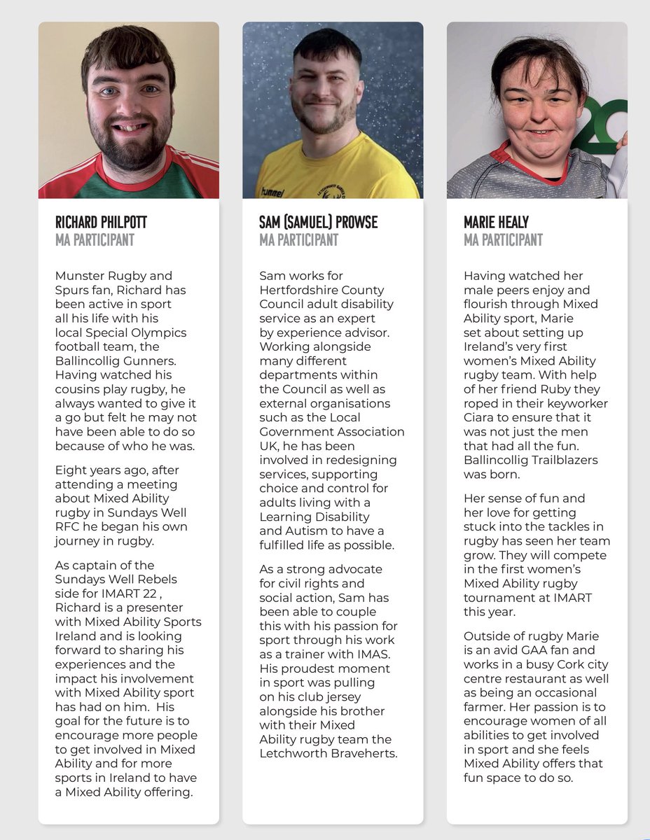 Our academic conference program had three great presentations from IMAS trainers who are experts by experience. Richard “Tank” Philpott, Sam Prowse, Marie Healy are a powerful voice for inclusion in sports, the Mixed Ability model and the impact of inclusion beyond sport