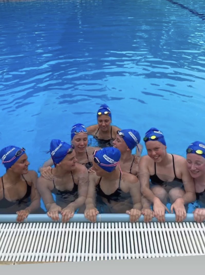 @gbsynchro are currently preparing for the World Championships at their training camp base in Turkey……… ……whilst also looking fantastic in their Sports Abroad caps!!! 👍 😊 #swimmingtrainingcamps #sportsabroad #gbsynchro