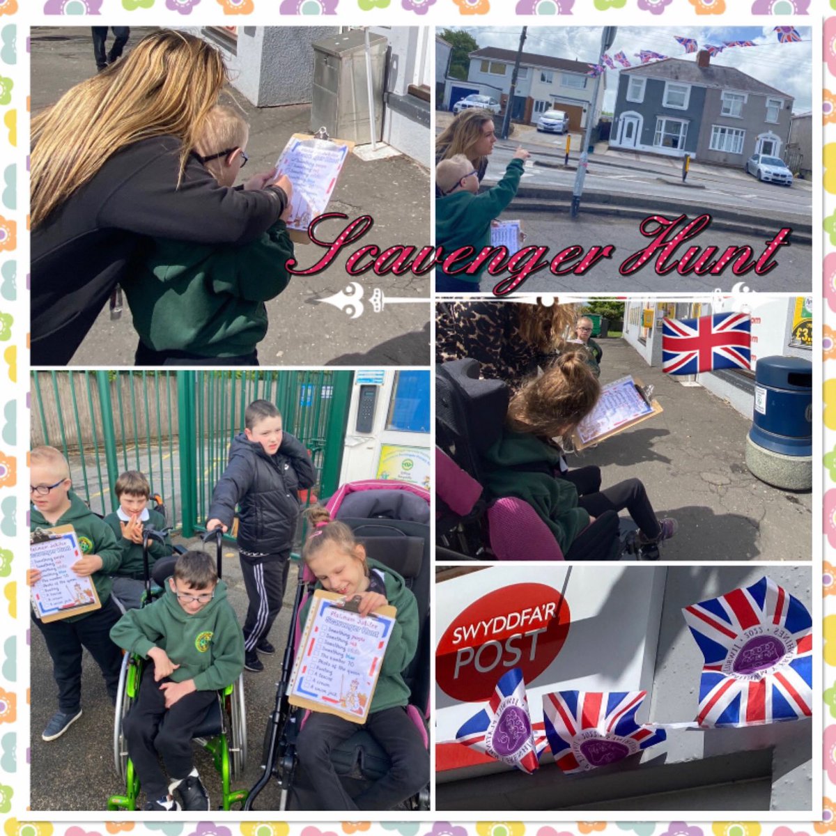 PenllergaerP's tweet photo. The pupils in Junior PMLD enjoyed the Jubilee scavenger hunt around Penllergaer this morning #PPSPMLD #PPSCOM #PPSHUM https://t.co/TZ1EVCuDhB