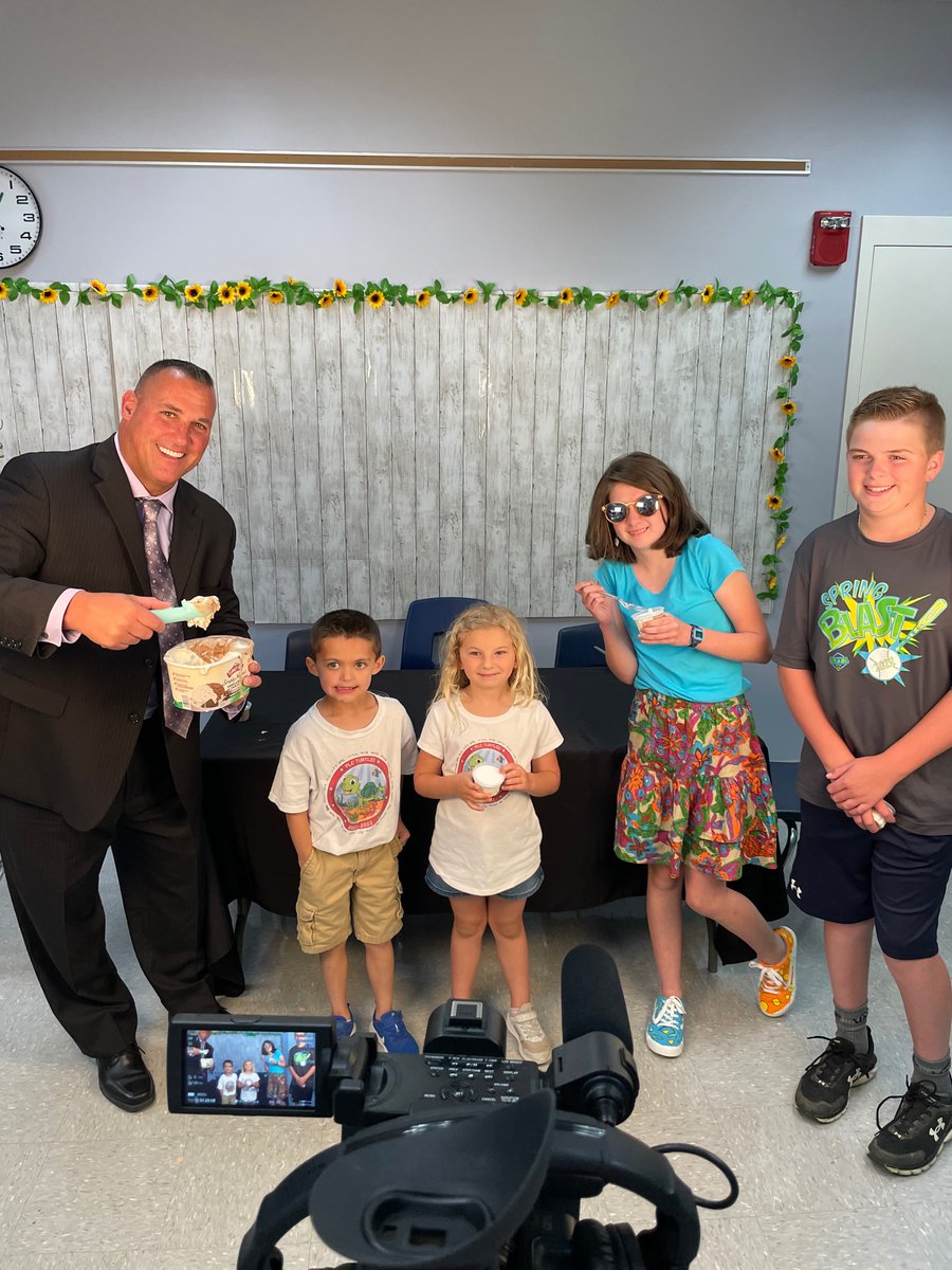 Behind the scenes of the filming of the first episode of Super’s Scoop! 🍦 🍨 🎥 #studentsfirst <a href="/StaffordTwpEd/">Stafford Schools</a>