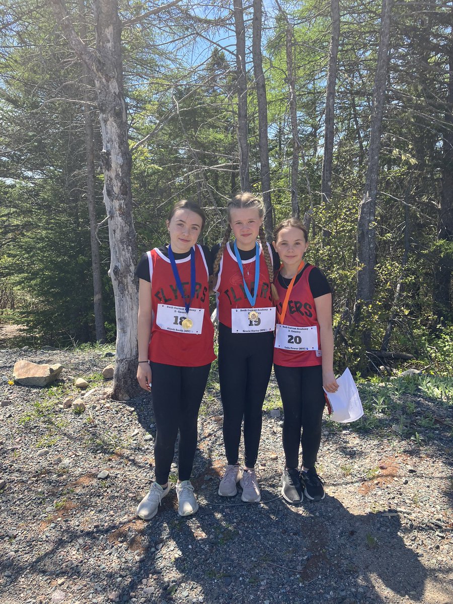 HFelementaryCA's tweet photo. A special tip of the hat to our grade 6 girls  who wrapped up their time as Flyers by capturing 1st, 2nd, and 3rd place. Keep working hard as you move on to @CrescentCoyote and begin your @schoolsportsnl  journey. If you love sport and give it your all, it’ll give even more back! https://t.co/kefKy7ogwW