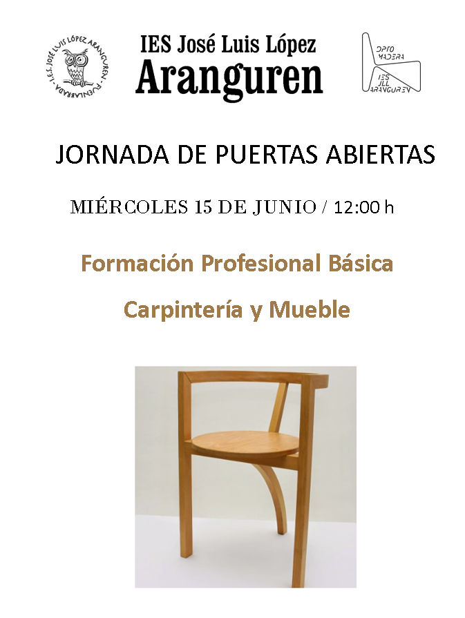 fpmaderaymueble's tweet photo. Jornada de Puertas Abiertas 
#FPBásica en Carpintería y Mueble
Inscríbete...Conócenos…Y aprende un oficio en la Familia de la #MaderayMueble con más de 30 Salidas Profesionales 
Te esperamos en el #IESAranguren de #Fuenlabrada
Formulario de Inscripción https://t.co/vdy3XgxY5P https://t.co/DEUnErJpFl