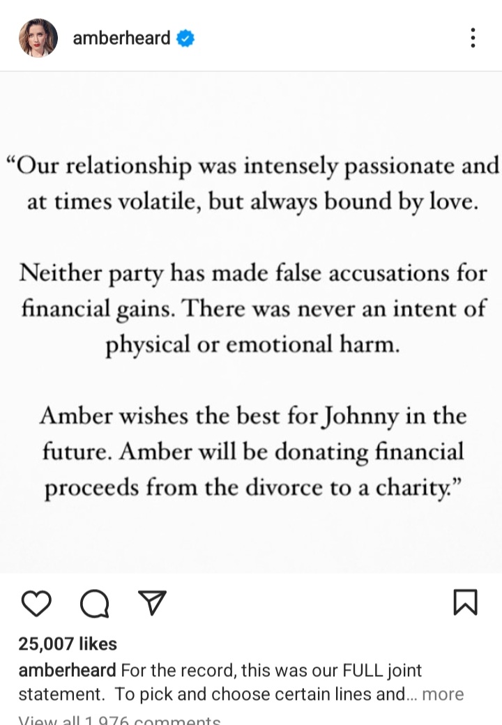 FemCondition's tweet photo. Johnny Depp leading a social media smear campaign against Amber Heard? 
He's never typed or said her name outside of court testimony. 
Amber, meanwhile, has happily thrown shade and edited fact posts his way since they divorced.
#LeaveJohnnyAloneAmber https://t.co/0nTmwWflmQ