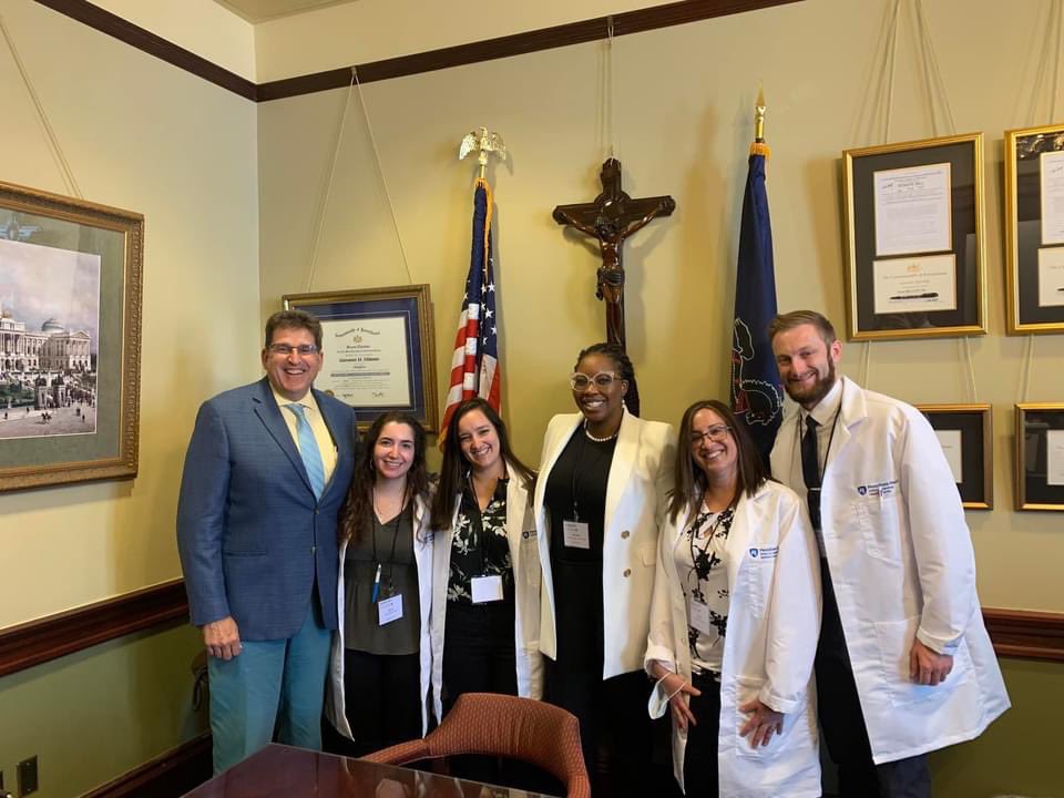 aaronshedlockmd's tweet photo. Proud of our numerous passionate #WeArePSUPeds residents who met with state and local legislators and represented our patients proudly at the state capital in Harrisburg Advocacy Day! What a great experience for our future community leaders! Thanks @pa_aap! @FuturePedsRes https://t.co/sNM73d4UAA