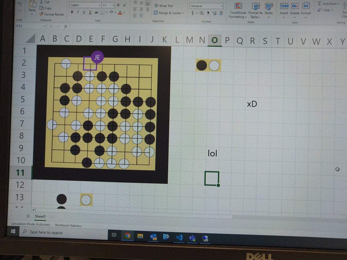 Gr4V1t's tweet photo. When you get bored at work and get creative in Excel https://t.co/8IN2ID0iXe