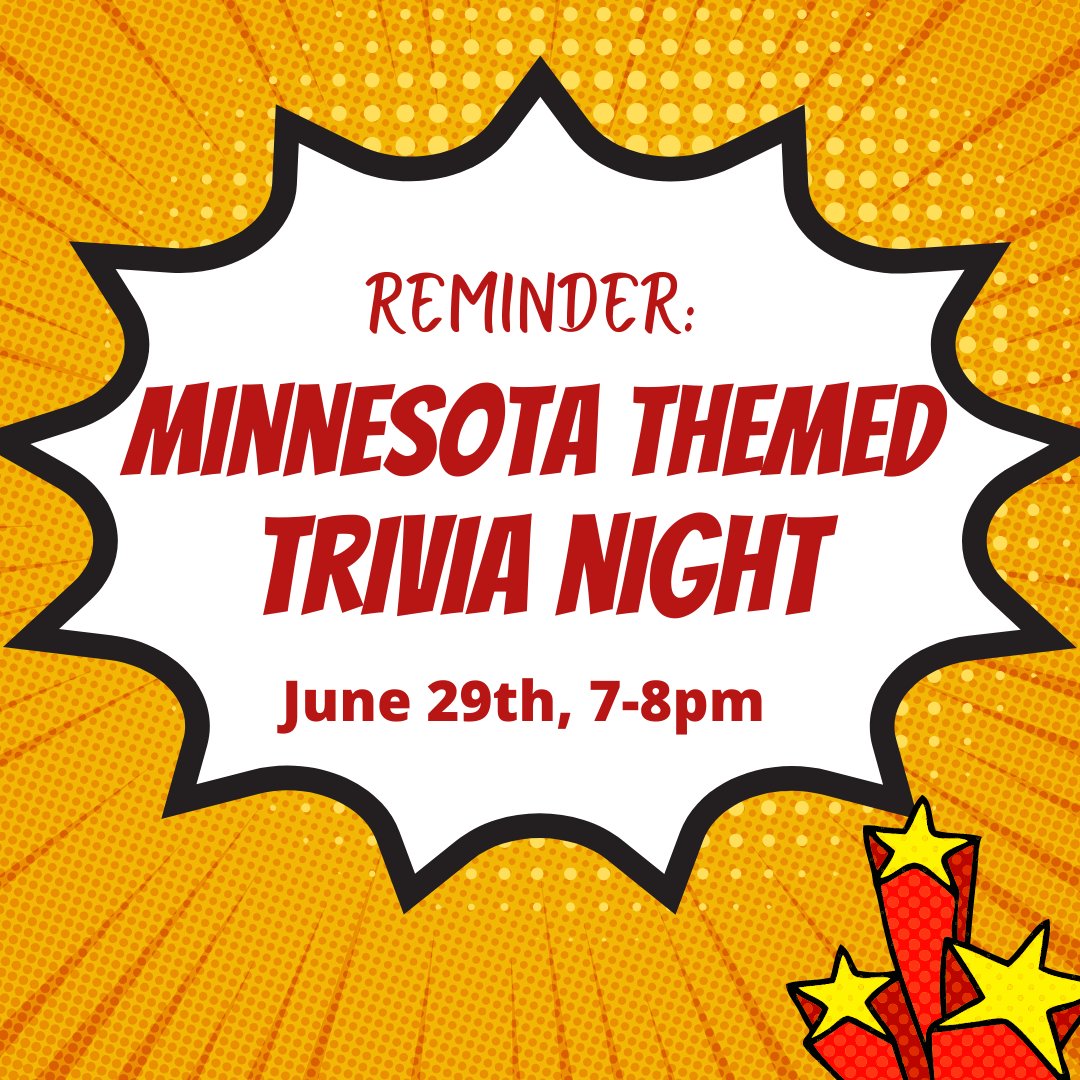 Reminder: MPHA will be hosting a Minnesota-themed trivia on June 29, 7-8pm! We plan to quiz you on all things Minnesota, such as the weather, sayings, and customs-- so come ready to say “ope” and have fun! 

Register at https://t.co/RlxEsedSUa https://t.co/EoIvxYmCEW