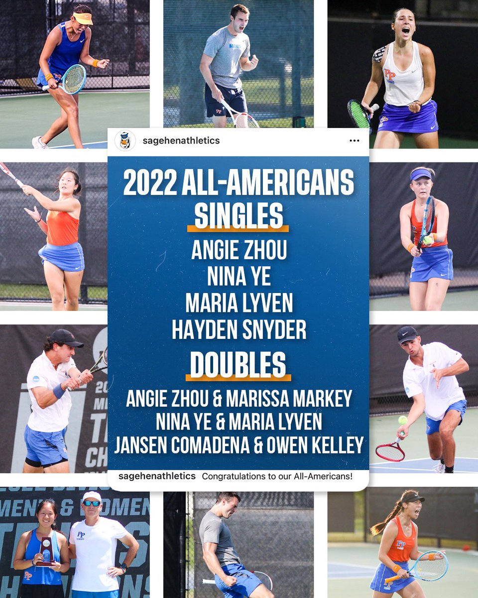 Huge day for #SagehensWTEN and #SagehensMTEN as the two programs combine for 10 All-American honors! #GoSagehens