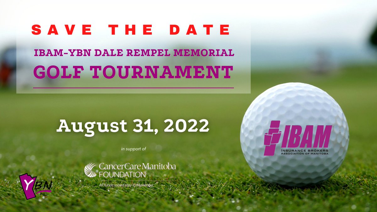 SAVE THE DATE! The IBAM-YBN Dale Rempel Memorial Golf Tournament is set for August 31, 2022! Registration will be open shortly so keep an eye on the IBAM email and social media! 😎⛳️