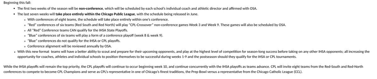 michaelsobrien's tweet photo. CPS just released the new football conference alignments for this fall, along with a new schedule format: https://t.co/hUUCjUWPJn