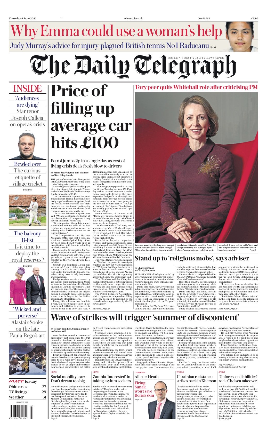 Allie Hodgkins Brown On Twitter Thursday s Daily TELEGRAPH Price Of 
