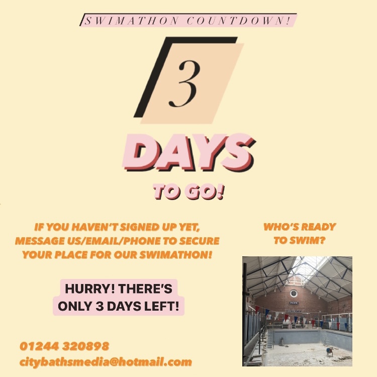 Only 3 days to go!💛 Message us at citybathsmedia@hotmail.com or phone 01244 320898 to sign up or donate on our link here: spacehive.com/open-the-train… Looking forward to seeing you all there! 😊