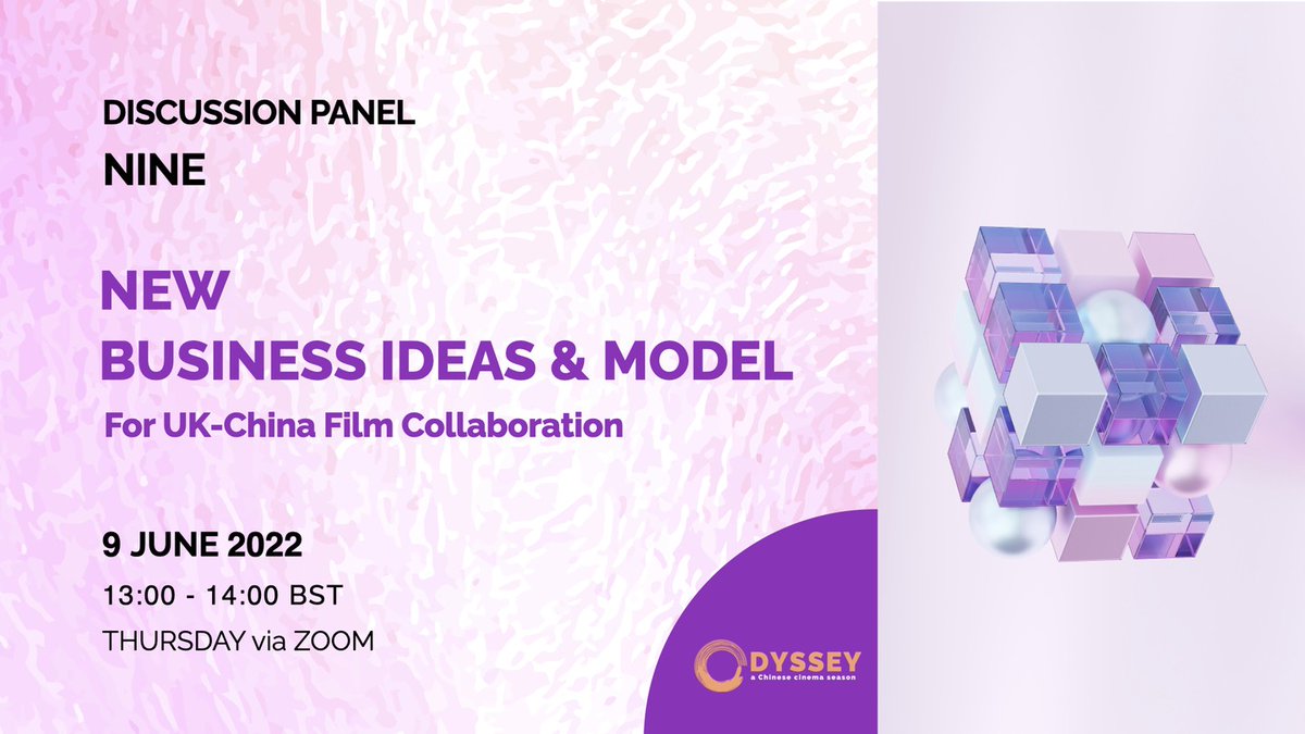 📷 by @odysseyccs: Odyssey Panel 9 | New business ideas and model for UK-China film collaboration
Date: 9 June 2022, Thursday | 13:00-14:00 BST (20:00-21:00 CN time)
odysseychinesecinema.uk/page/discussio…

Festival Dates: 10th May - 10th June
Online screenings via @shift72vod