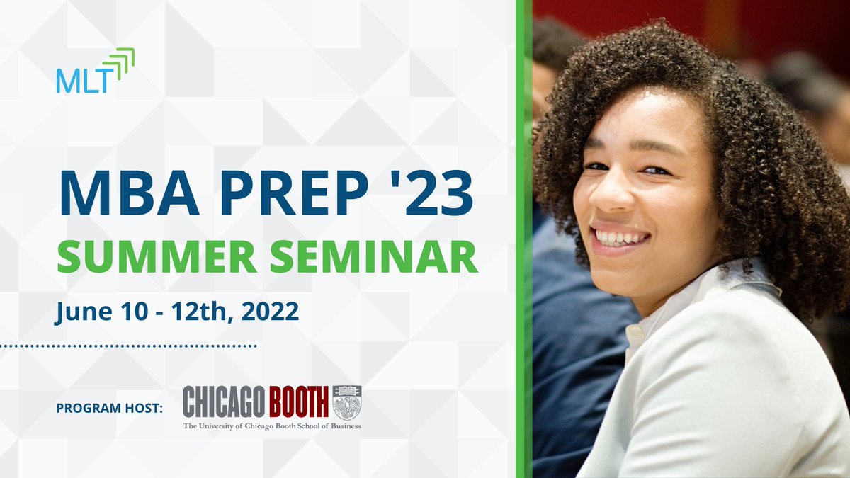 MLTOrg's tweet photo. 48 Hours till the kick-off of MBA Prep '23 Summer Seminar! MBA Fellows, we are so excited to meet and spend time with you! Please tag #MLT and use our hashtag #MLTMBAPrep in your social media posts–we look forward to seeing you Friday! https://t.co/yT0fdDGhbF