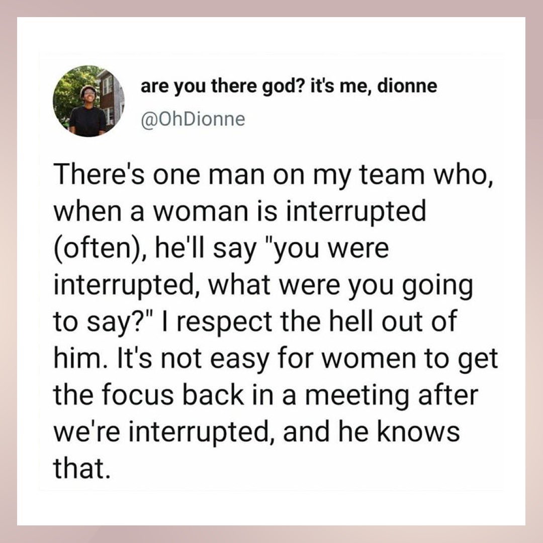 This is what #allyship looks like! Silence is complicity. We all have the power to help create a workplace where everyone can thrive.