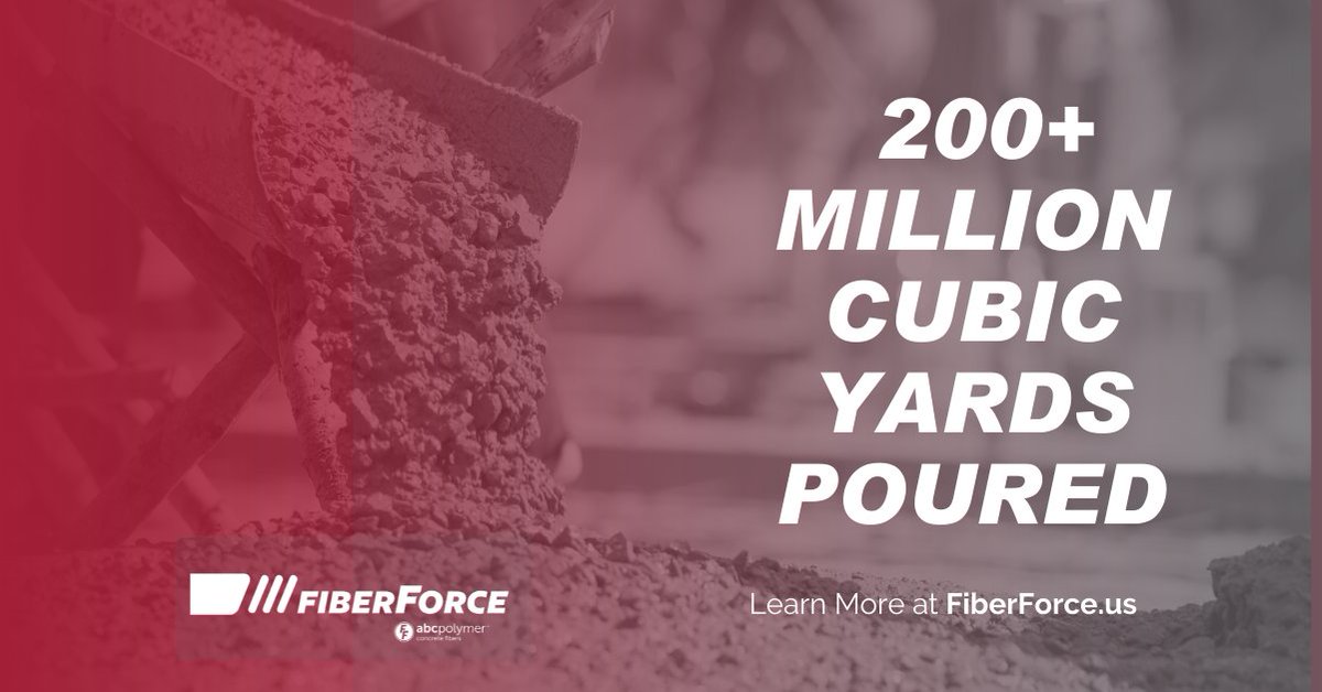 abcFiberForce's tweet image. Since 1993, our concrete-fiber performance has been proven in over 200+ million cubic yards of concrete. 
#fiberforce #microfiber #macrofiber #concretesolutions #construction