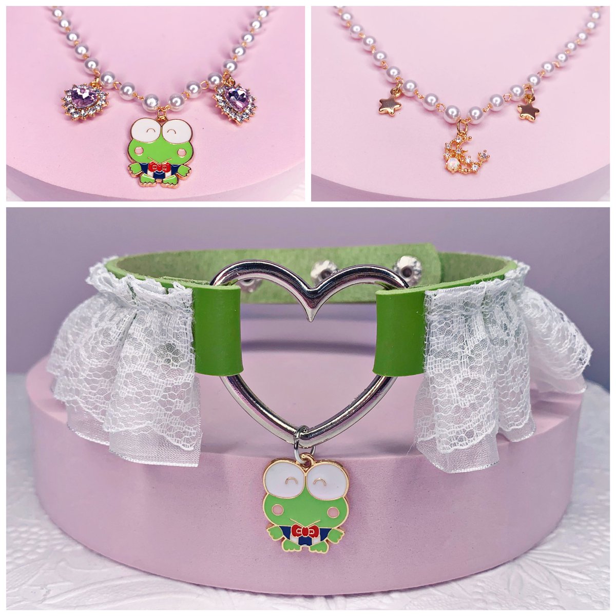 Keroppi wants to be ur friend 🐸🤍 also get the LAST cosmic romance necklace while u still can! shopdefiantdolls.bigcartel.com/products