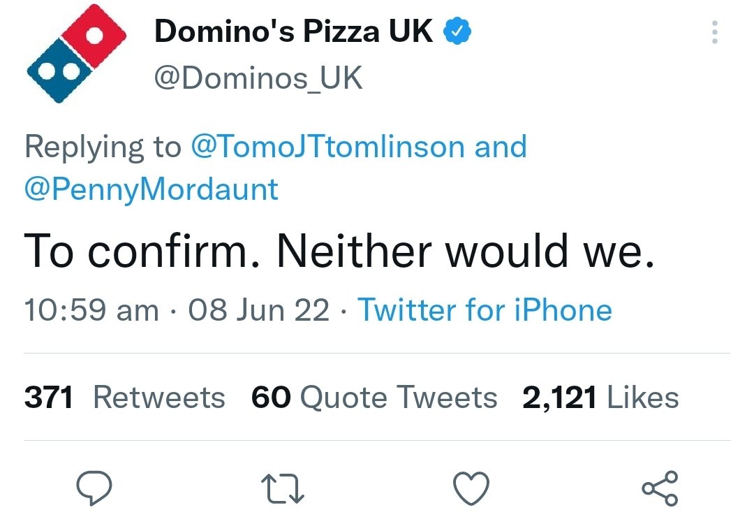Otto English (@otto_english) on Twitter photo Tories currently being trolled by Domino's pizza Tories currently being trolled by Domino's pizza