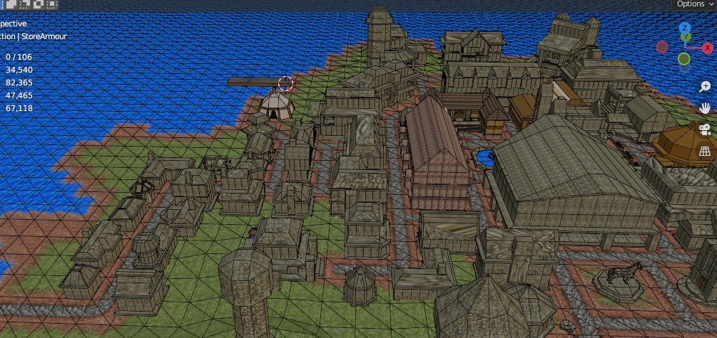 neutonmouse's tweet photo. Modelling of Amber Town is finally finished.
If anyone wondering, it's for custom Might &amp; Magic 7 mod. Next stop - texturing :)

Oh yes, happy bday me! 

#gamedev #indiedevdev #retrogaming #modmaking #mod #mightandmagic #blender #Blender3d https://t.co/XcImKTCE6V