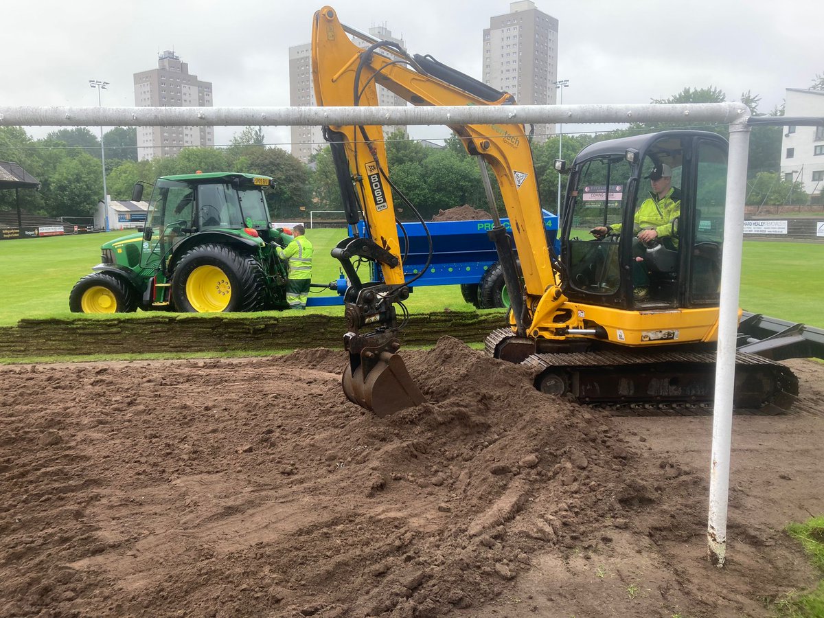 pollokfc's tweet photo. Important Groundworks have started at Newlandfield https://t.co/8GMaegR8Wb
