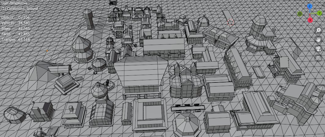 neutonmouse's tweet photo. Modelling of Amber Town is finally finished.
If anyone wondering, it's for custom Might &amp; Magic 7 mod. Next stop - texturing :)

Oh yes, happy bday me! 

#gamedev #indiedevdev #retrogaming #modmaking #mod #mightandmagic #blender #Blender3d https://t.co/XcImKTCE6V