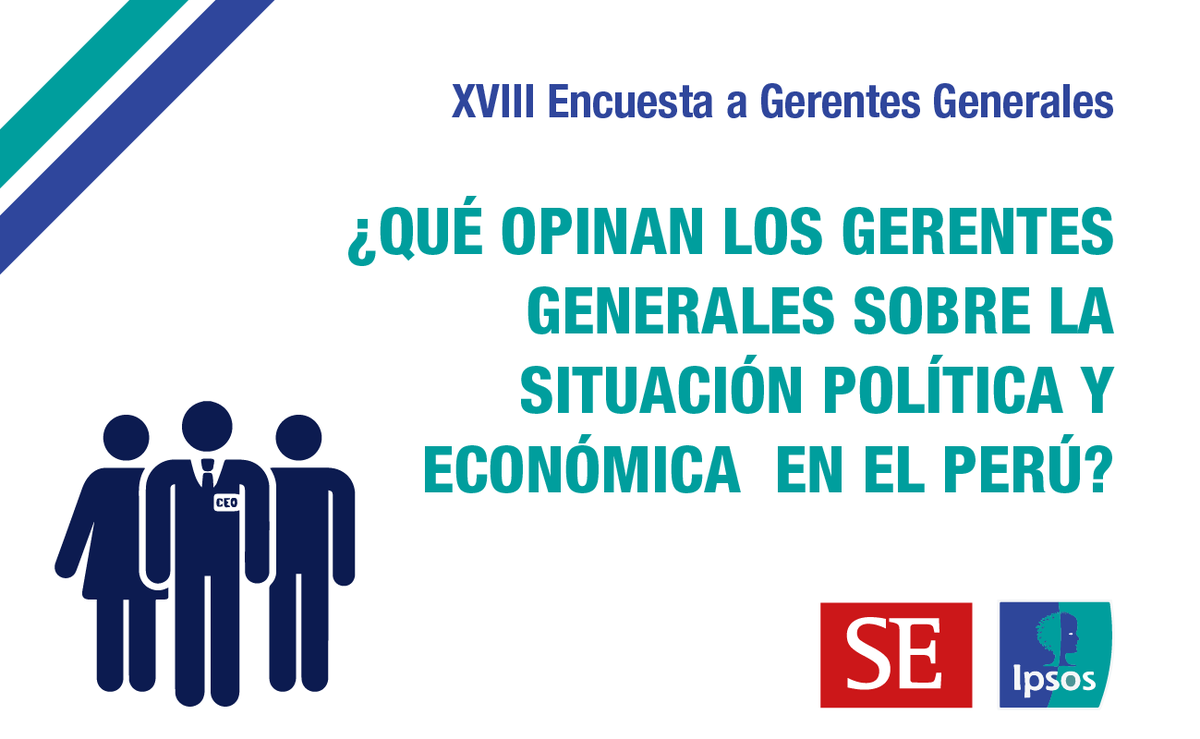Les presentamos los resultados de la última #EncuestaGerentesGenerales de <a href="/SEMANAeconomica/">SEMANAeconómica</a>  e #IpsosPerú, realizada a Gerentes Generales de las empresas top 2500 del Perú, para conocer su opinión sobre la coyuntura política y económica en el país 👇