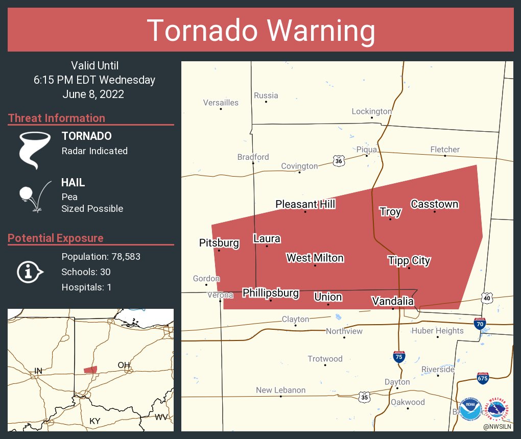 NWS Wilmington OH on Twitter "Tornado Warning including Troy OH