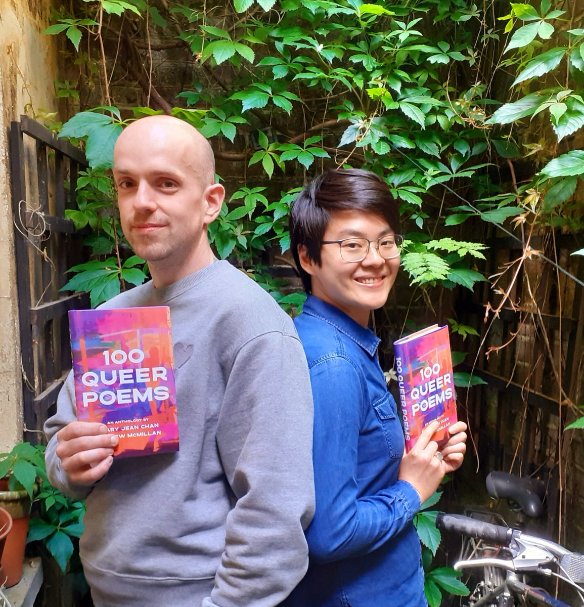 gaystheword's tweet photo. An absolute joy to have @maryjean_chan and @AMcMillanPoet visit us and sign a stack  of 100 Queer Poems, the exciting new anthology they've edited.  These won't last long so you'll need to be quick. https://t.co/fSgHnKZaUM