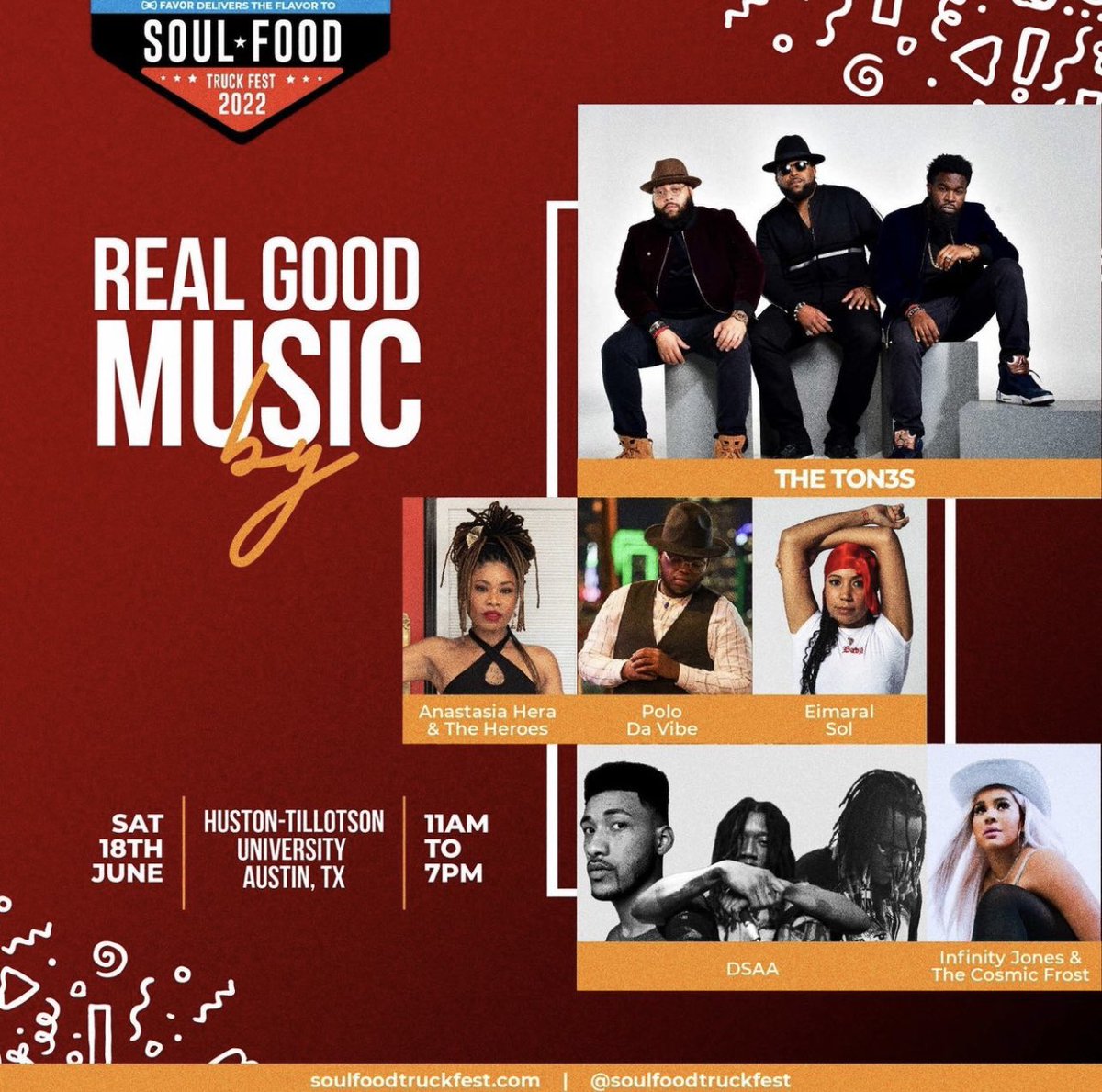 The best of the best live music in the Live Music Capital of the World is happening at Soul Food Truck Fest!
Get tickets before they're gone at Soulfoodtruckfest.com or tap the link in bio! 

Saturday, June 18
11 am - 7 pm
Huston-Tillotson University
Austin, TX
#music #atxmusic