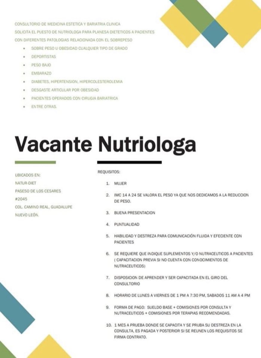 Pedir IMC de 14 a 24 para ser nutrióloga-vendedora de suplementos. Todo mal en nuestras ofertas laborales. La obesidad es multicausal, no es falta de amor propio y no determina tus habilidades.